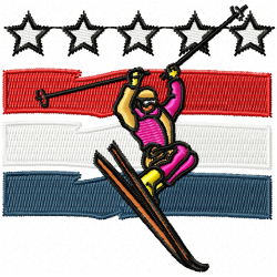 Ski Embroidery Design 6